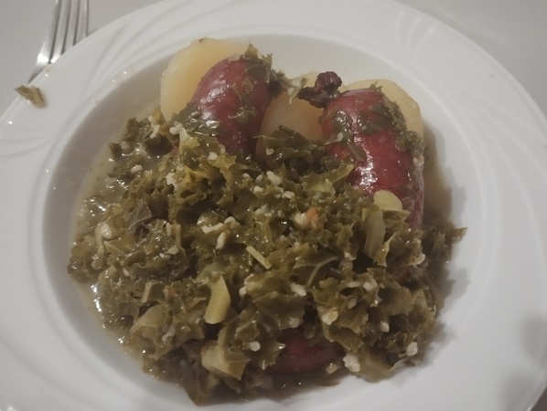 Braunkohl mit Bregenwurst